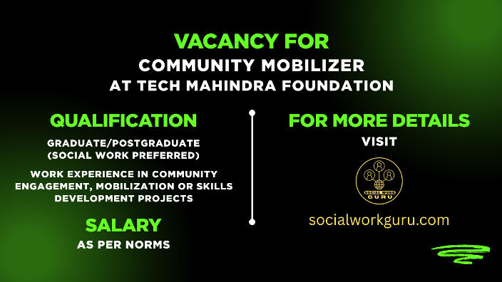 CSR and Social Work Jobs in India – Community Mobilizer Vacancy 2025
