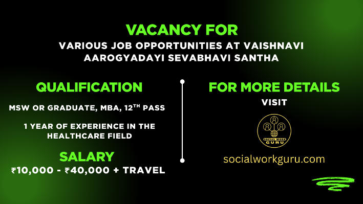 Vaishnavi Aarogyadaayi Sevabhavi Sanstha Recruitment 2025 NGO Jobs
