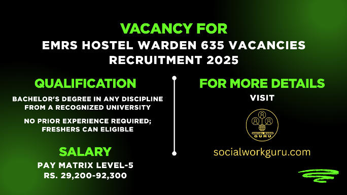 EMRS Hostel Warden Recruitment 2025 notification