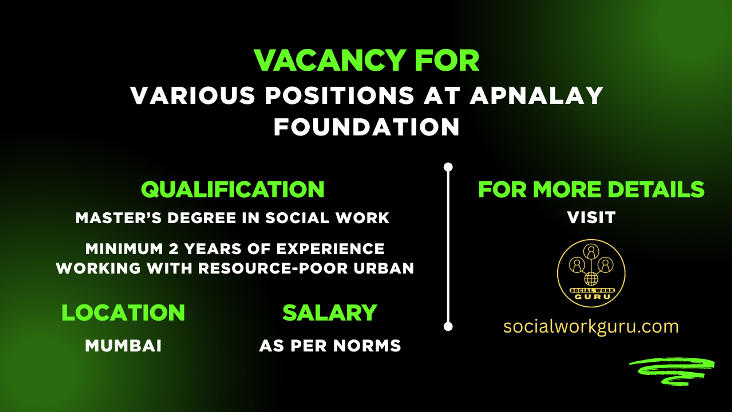 Apnalay Foundation Recruitment 2025 notification Project and Deputy Programme Manager